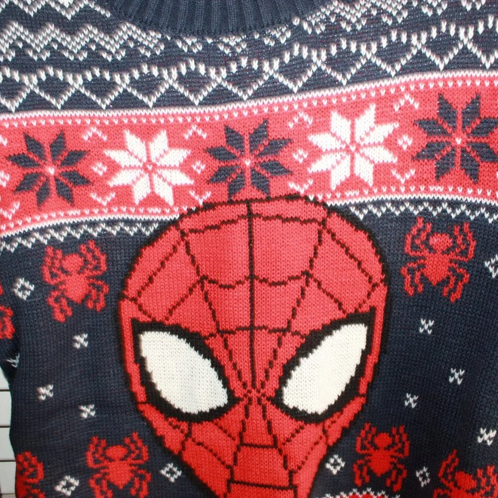 NWT Walmart Youth Spiderman Ugly Christmas Sweater - Picture 5 of 5